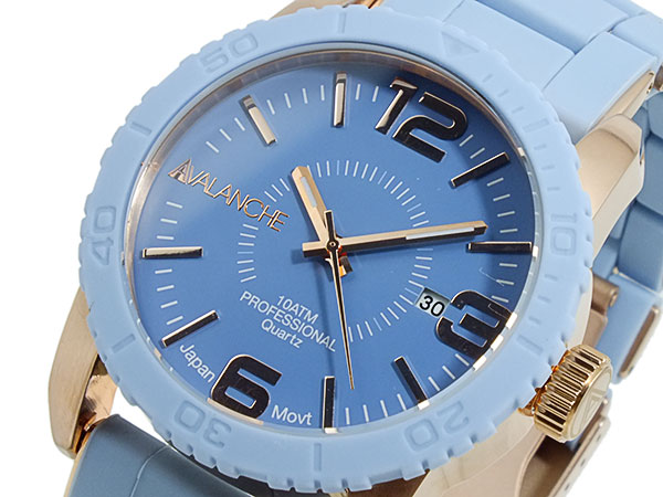 アバランチ AVALANCHE 腕時計 AV-1024-BURG ライトブルー×ローズゴールド ローズゴールド