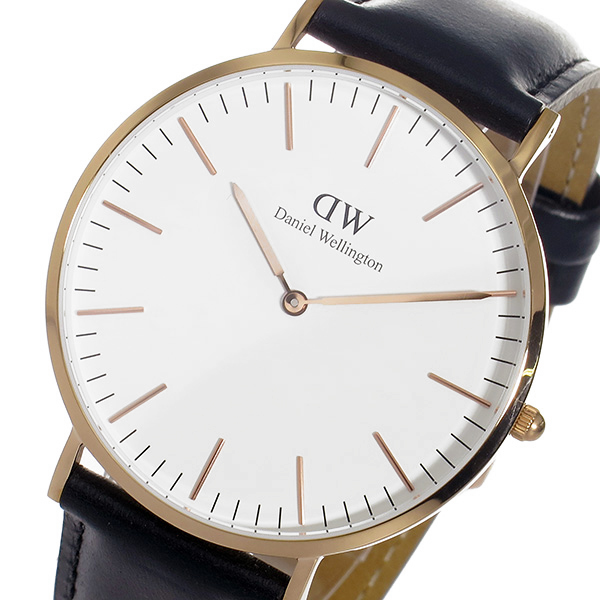 ダニエル ウェリントン シェフィールド/ローズ 40mm クオーツ 腕時計 0107DW DW00100007 (DW00600007) ホワイト