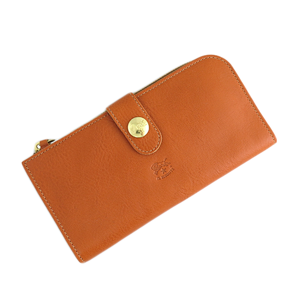 【商品仕様】(約)H9.5×W19×D2cm、重さ(約)171ｇ【素材】レザー【仕様】ファスナー式小銭入れ×1 札入れ×1 カードポケット×10 ポケット×1、カラー：キャメル【付属品】保存袋