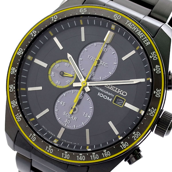 【新品 本物】セイコー SEIKO 腕時計 メンズ SSC723P1 ソーラー SOLAR クォーツ ブラック ガンメタ - 日本雅虎代拍