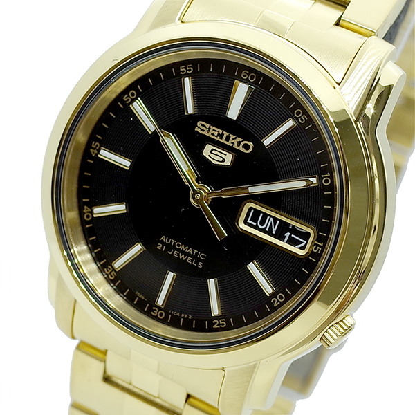seiko 5 gold black