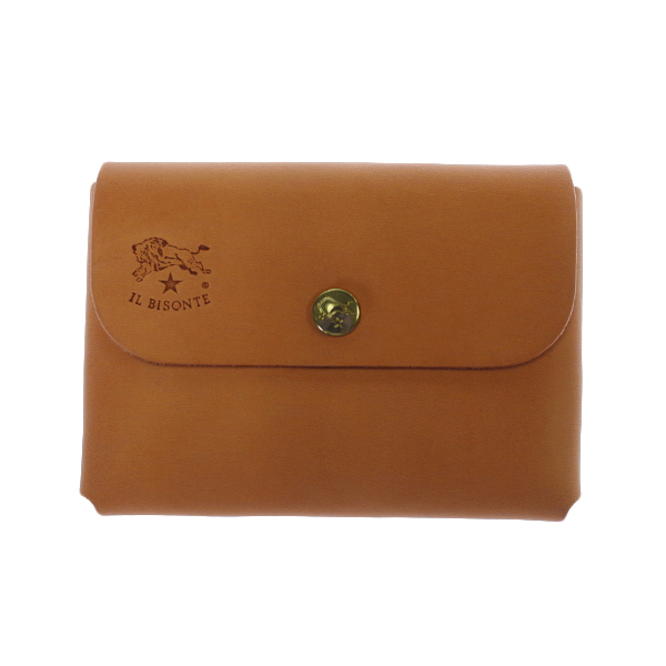 【商品仕様】約横9.5cm×縦7cm×厚み1cm、重さ(約)30g【素材】レザー【仕様】ホックボタン開閉、カラー：キャメル【付属品】保存袋