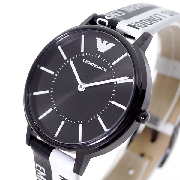 black and silver armani watch