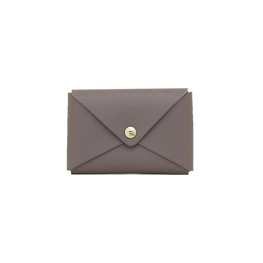 【商品仕様】約横9.5cm×縦6.5cmｘ厚み1cm、重さ(約)20g【素材】レザー【仕様】ホックボタン開閉、カードケース1、カラー：Tortora（グレージュ）【付属品】保存袋